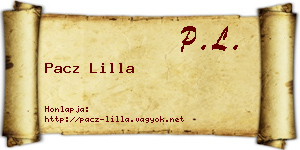 Pacz Lilla névjegykártya